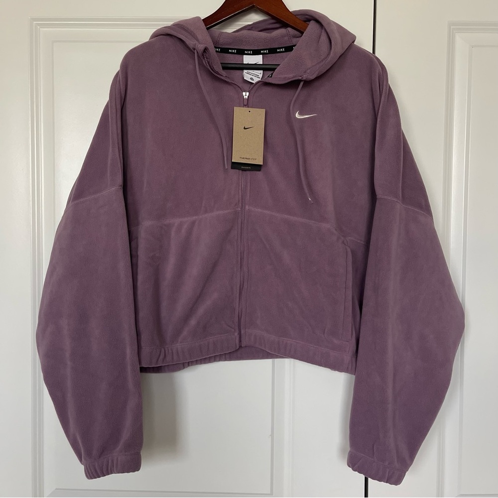 Nike Therma-Fit Women’s Oversized Full-Zip Fleece Hoodie Size Large - Picture 2 of 6